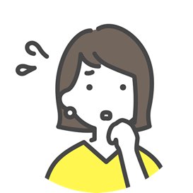 不安な女性のイラスト