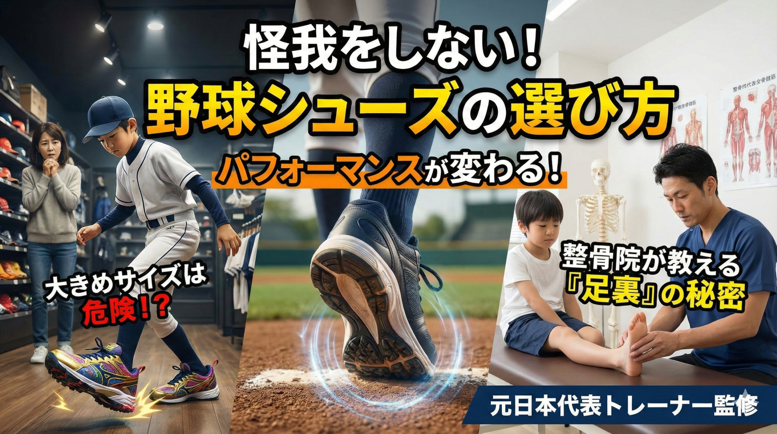 野球少年のトレーニングシューズ選びと怪我予防