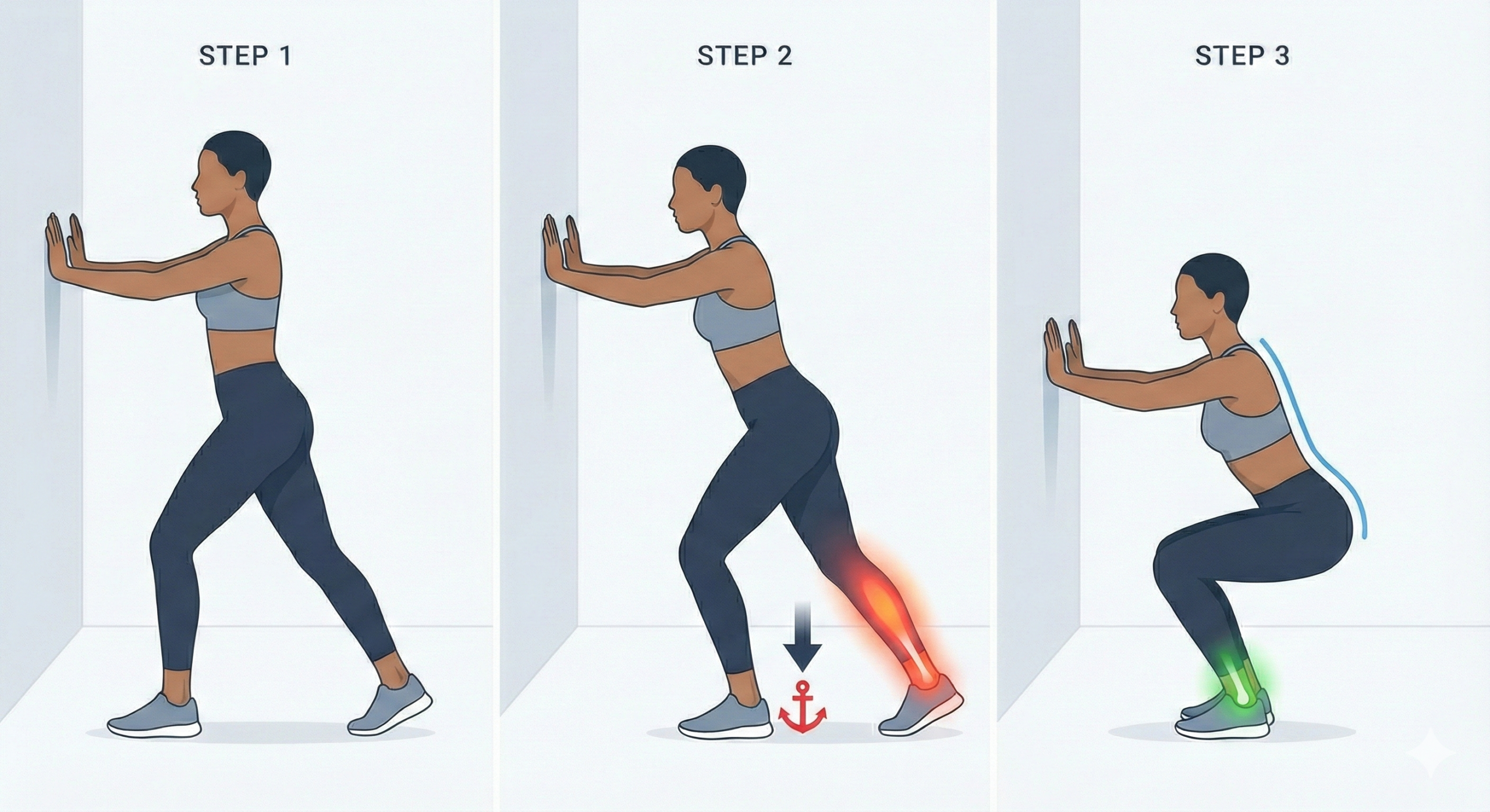 足首の柔軟性を高めるアキレス腱ストレッチ