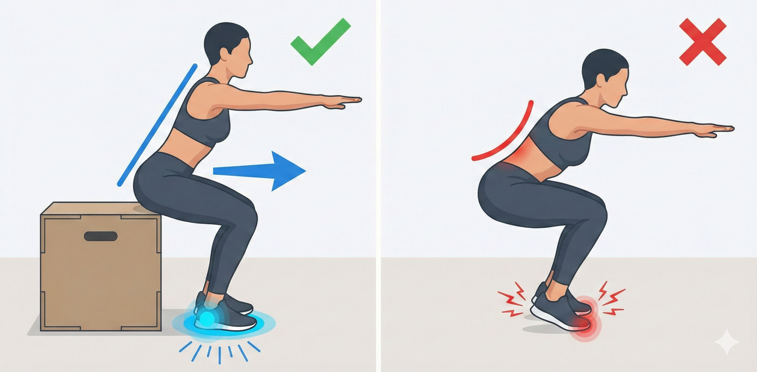 初心者向けボックススクワットのやり方